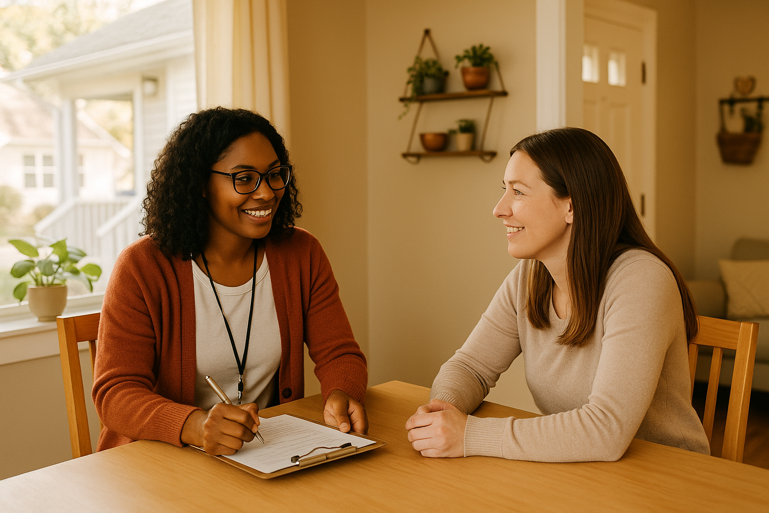 Housing coordinator meeting with client